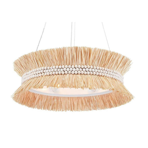 Natural Raffia Seychelles Chandelier Chandeliers LOOMLAN By Currey & Co