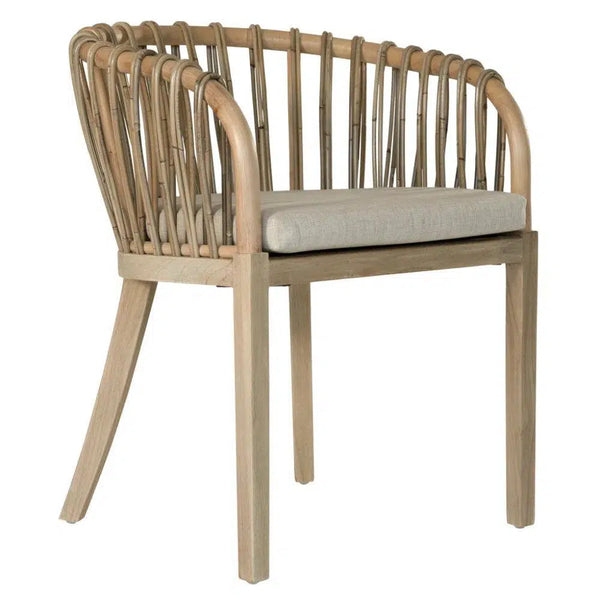 Natural Rattan and Teak Dining Chair Dining Chairs LOOMLAN By Artesia