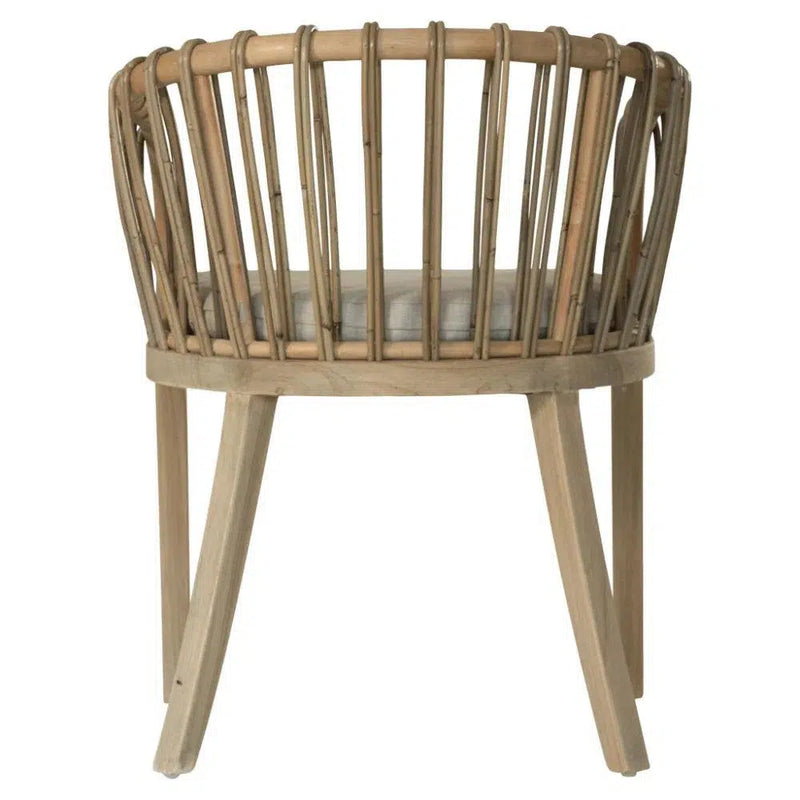 Natural Rattan and Teak Dining Chair Dining Chairs LOOMLAN By Artesia