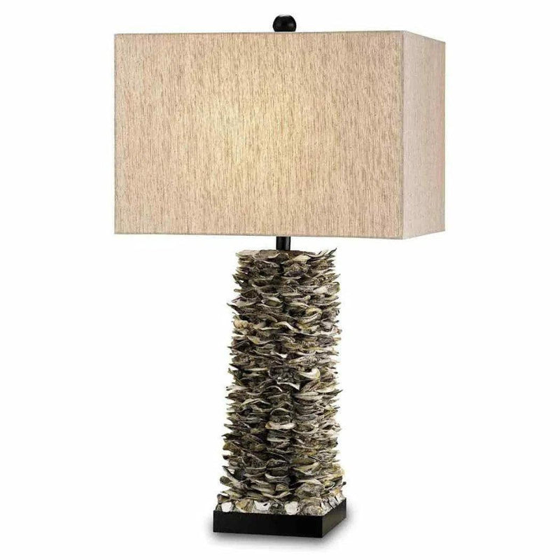 Natural Satin Black Villamare Table Lamp Table Lamps LOOMLAN By Currey & Co