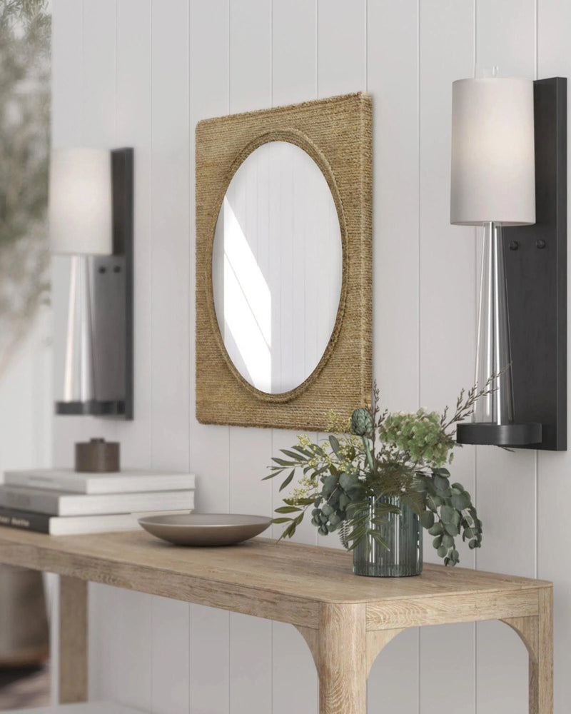 Natural Tisbury Large Mirror Wall Mirrors LOOMLAN By Currey & Co