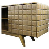 Natural Tone Handcarved Square Credenza Sideboard for Entryway Sideboards LOOMLAN By Victor Betancourt