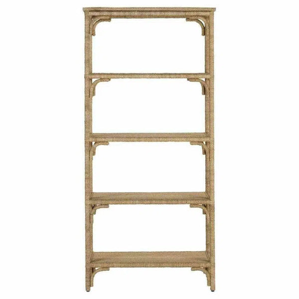 Natural Washed Wood Olisa Etagere Etageres LOOMLAN By Currey & Co