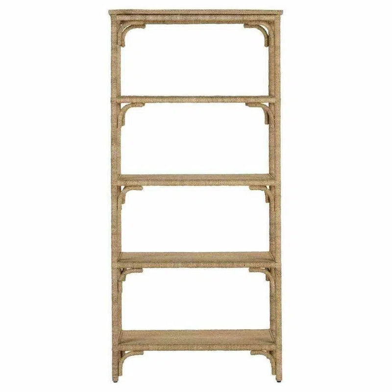 Natural Washed Wood Olisa Etagere Etageres LOOMLAN By Currey & Co