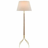 Natural Wood Brushed Brass Circus Floor Lamp Floor Lamps LOOMLAN By Currey & Co