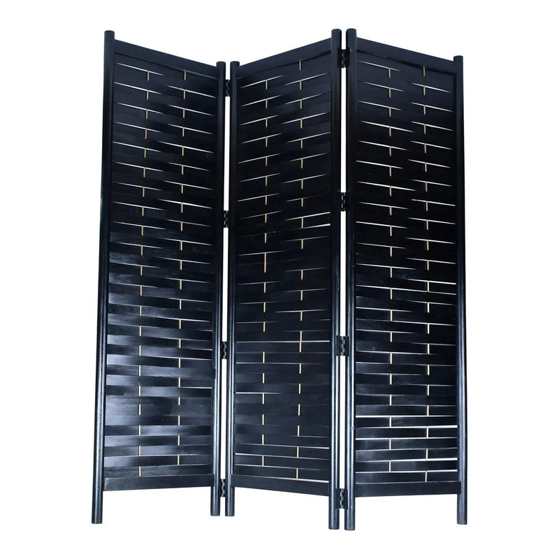 Nauce Wooden Screen Room Divider Black Room Dividers LOOMLAN By Moe's Home