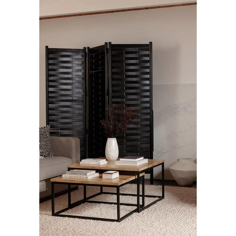 Nauce Wooden Screen Room Divider Black Room Dividers LOOMLAN By Moe's Home