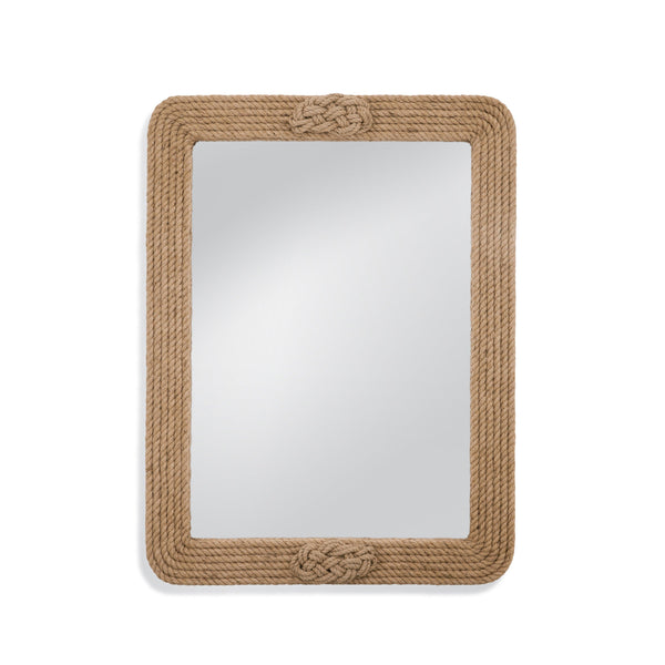Nautical Rope and MDF Brown Vertical Wall Mirror Wall Mirrors LOOMLAN By Bassett Mirror
