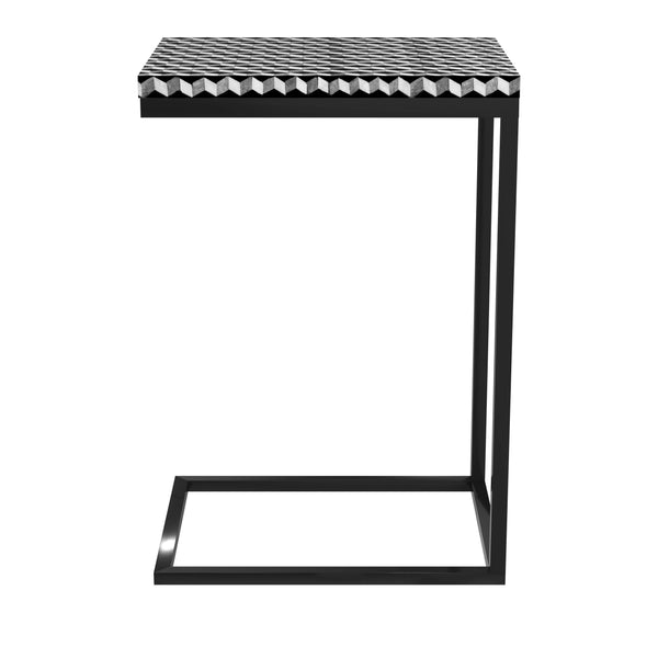 Nava Metal and Resin Black Accent Table Side Tables LOOMLAN By Bassett Mirror