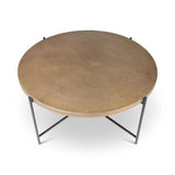 Navi Reclaimed Cast Aluminum Round Coffee Table Coffee Tables LOOMLAN By Urbia