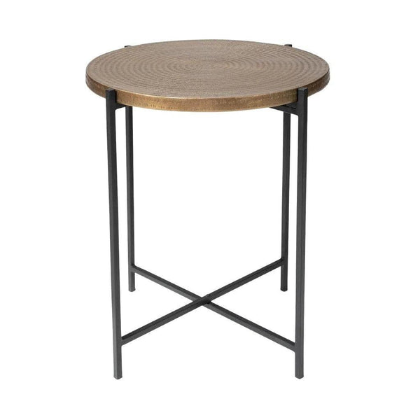 Navi Reclaimed Cast Aluminum Round End Table