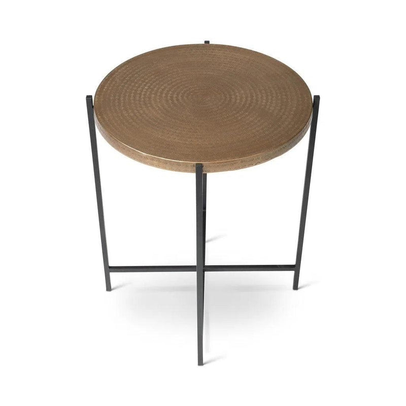 Navi Reclaimed Cast Aluminum Round End Table Side Tables LOOMLAN By Urbia