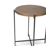 Navi Reclaimed Cast Aluminum Round End Table Side Tables LOOMLAN By Urbia