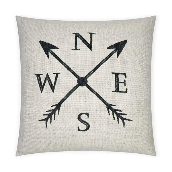 Navigation Novelty Ivory Black Large Throw Pillow With Insert Throw Pillows LOOMLAN By D.V. Kap