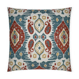 Navone Heirloom Red Turquoise Teal Large Throw Pillow With Insert Throw Pillows LOOMLAN By D.V. Kap