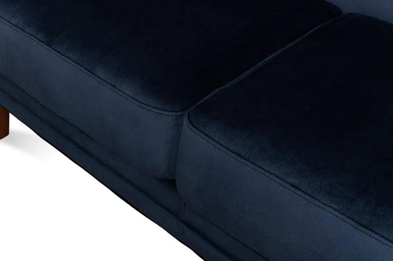 Navy Blue Velvet Charlotte Loveseat Sofas & Loveseats LOOMLAN By Sarreid