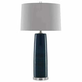 Navy Polished Nickel Azure Table Lamp Table Lamps LOOMLAN By Currey & Co