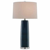 Navy Polished Nickel Azure Table Lamp Table Lamps LOOMLAN By Currey & Co