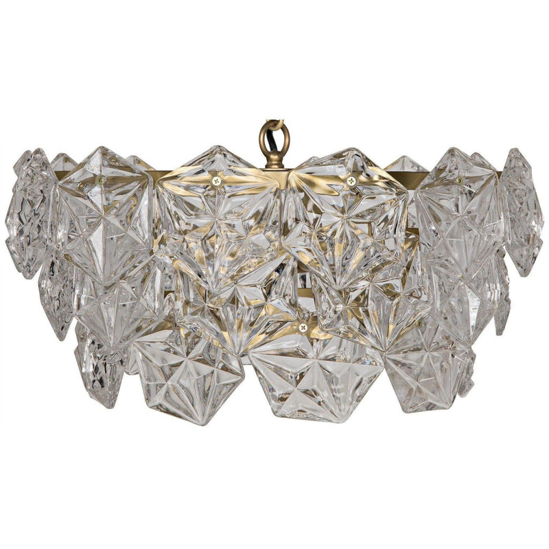 Neive Metal Small Chandelier With Brass Finish Chandeliers LOOMLAN By Noir