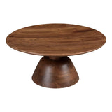 Nels Acacia Wood Brown Round Coffee Table Coffee Tables LOOMLAN By Moe's Home