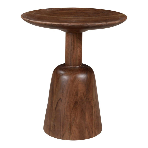 Nels Wood Reddish Brown Round End Table Side Tables LOOMLAN By Moe's Home