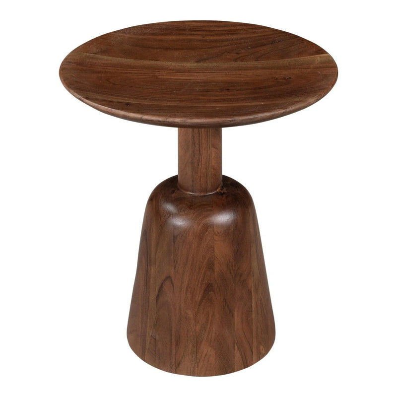 Nels Wood Reddish Brown Round End Table Side Tables LOOMLAN By Moe's Home