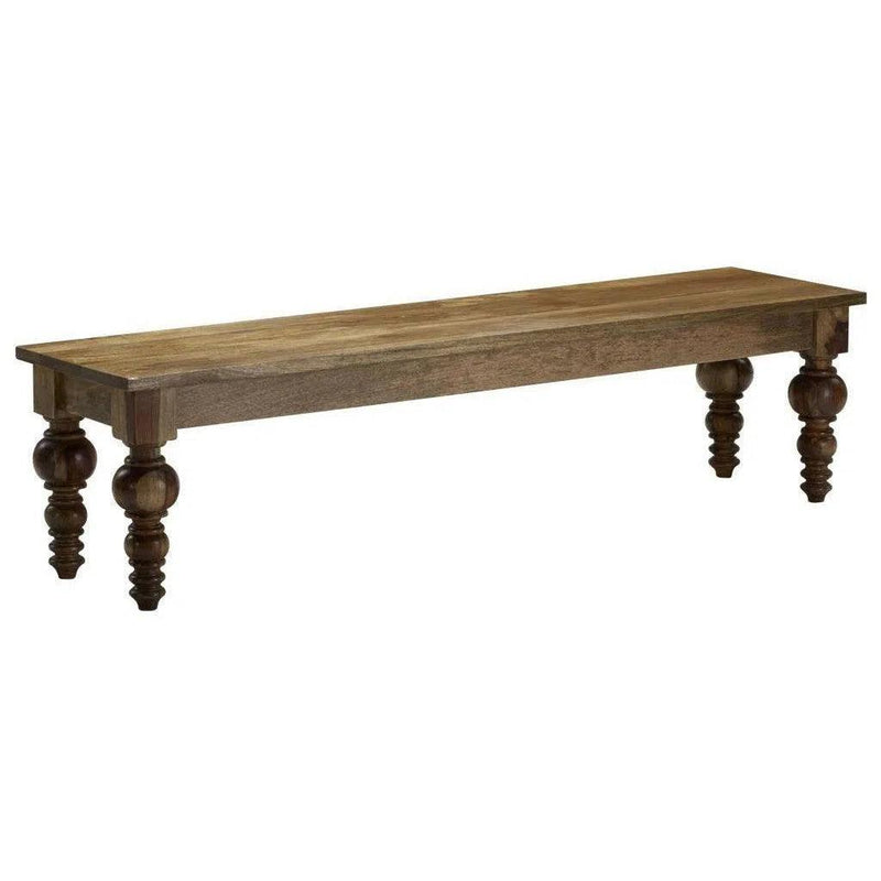 Neo-Traditional Natural Wood Dining Bench Dining Benches LOOMLAN By LOOMLAN