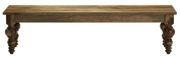 Neo-Traditional Natural Wood Dining Bench Dining Benches LOOMLAN By LOOMLAN