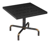 Neum Steel and Wood Black Square Bistro Table Dining Tables LOOMLAN By Zuo Modern