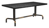 Neum Wood and Steel Black Rectangular Dining Table Dining Tables LOOMLAN By Zuo Modern