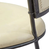 Nevado Off White Leather Dining Chair Full Grain Leather Dining Chairs LOOMLAN By Jamie Young