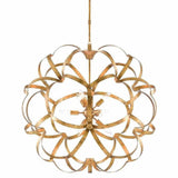 New Gold Leaf Sappho Orb Chandelier Chandeliers LOOMLAN By Currey & Co