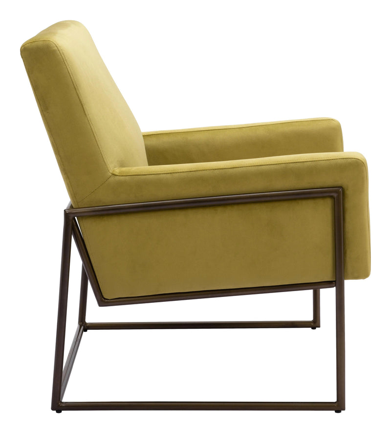 New York Accent Chair Olive Green Club Chairs LOOMLAN By Zuo Modern