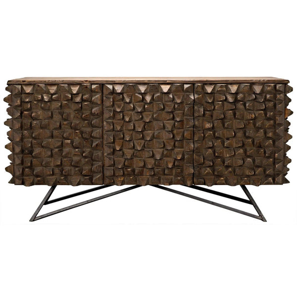 New York Wood and Steel Brown Sideboard Sideboards LOOMLAN By Noir