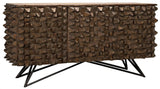 New York Wood and Steel Brown Sideboard Sideboards LOOMLAN By Noir