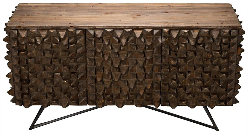 New York Wood and Steel Brown Sideboard Sideboards LOOMLAN By Noir