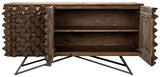 New York Wood and Steel Brown Sideboard Sideboards LOOMLAN By Noir