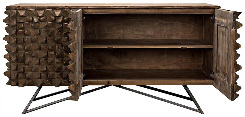 New York Wood and Steel Brown Sideboard Sideboards LOOMLAN By Noir