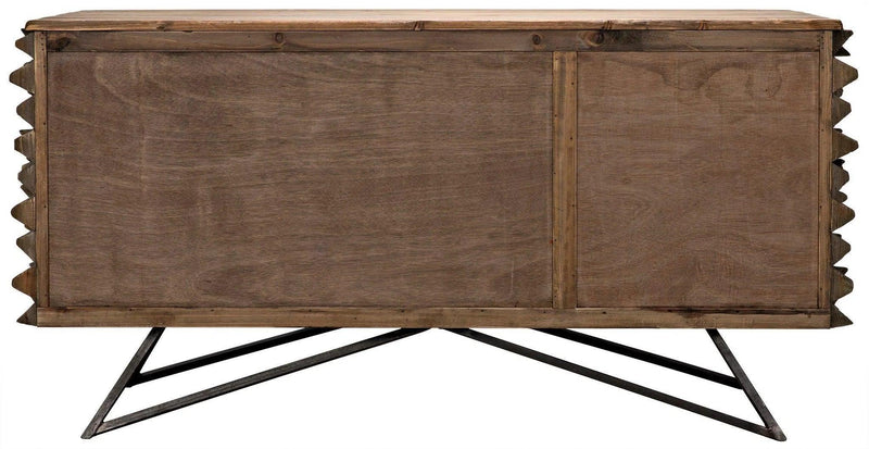 New York Wood and Steel Brown Sideboard Sideboards LOOMLAN By Noir