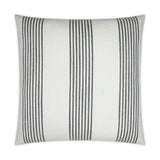 Newport Domino Stripes Nautical White Grey Large Throw Pillow With Insert Throw Pillows LOOMLAN By D.V. Kap
