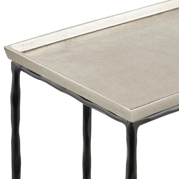 Nickel Black Boyles Silver C Table Barry Goralnick Collection Side Tables LOOMLAN By Currey & Co