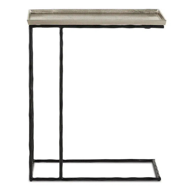 Nickel Black Boyles Silver C Table Barry Goralnick Collection Side Tables LOOMLAN By Currey & Co