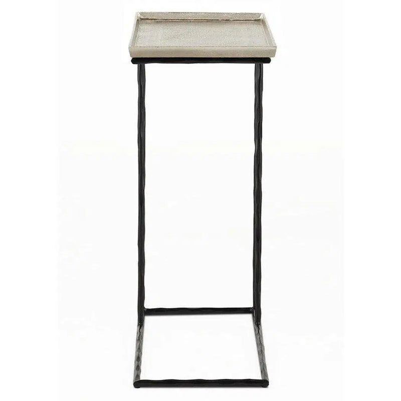 Nickel Black Boyles Silver C Table Barry Goralnick Collection Side Tables LOOMLAN By Currey & Co