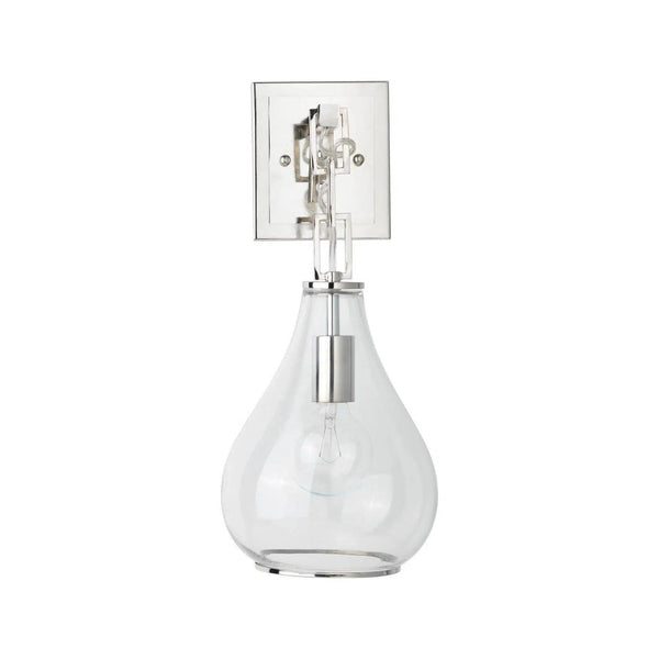 Nickel Clear Glass Tear Drop Hanging Wall Sconce Wall Sconces LOOMLAN By Jamie Young