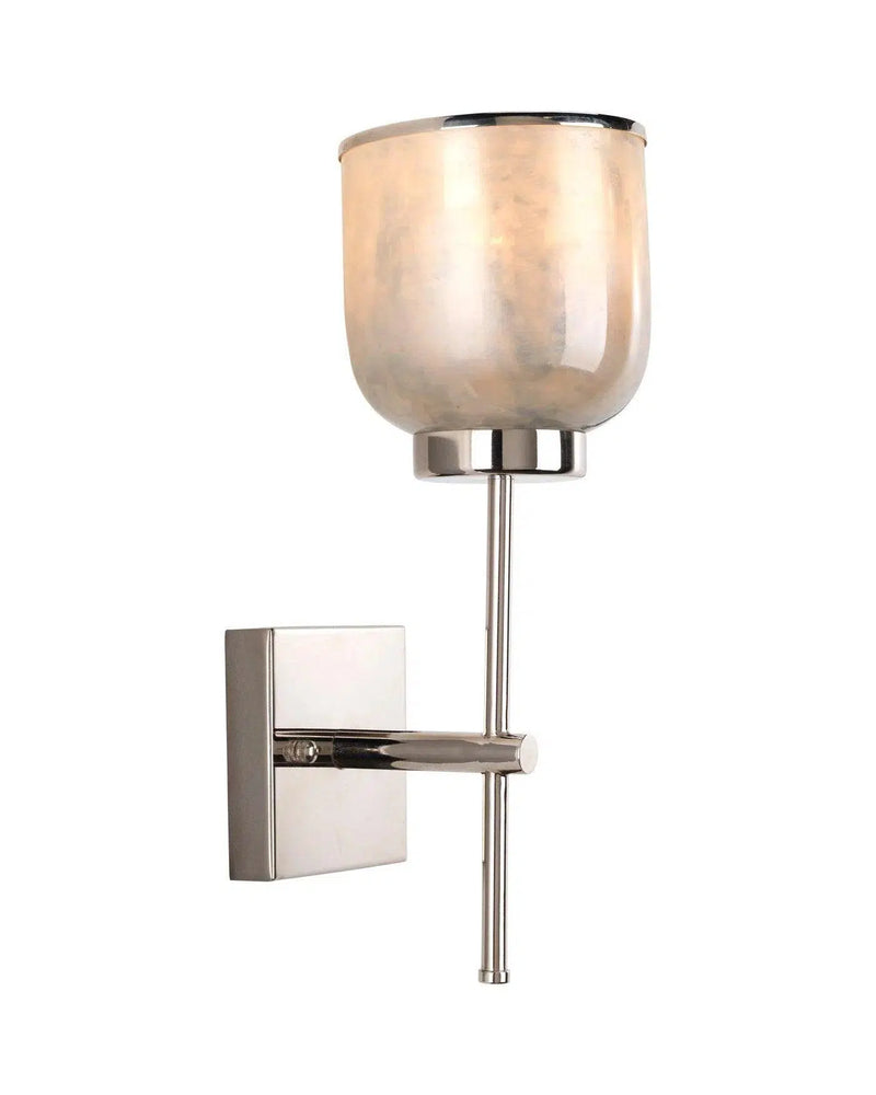 Nickel Opal Blue Metallic Glass Vapor Single Wall Sconce Wall Sconces LOOMLAN By Jamie Young