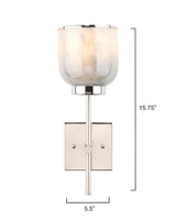 Nickel Opal Blue Metallic Glass Vapor Single Wall Sconce Wall Sconces LOOMLAN By Jamie Young