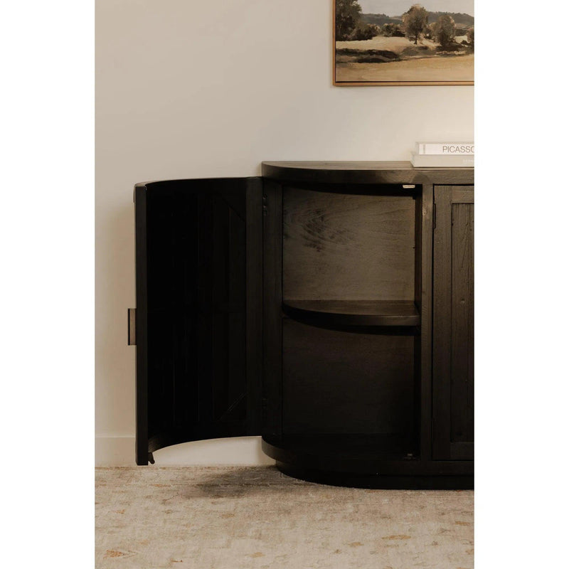 Nicola Wood Black Sideboard Sideboards LOOMLAN By Moe's Home