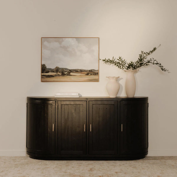 Nicola Wood Black Sideboard Sideboards LOOMLAN By Moe's Home