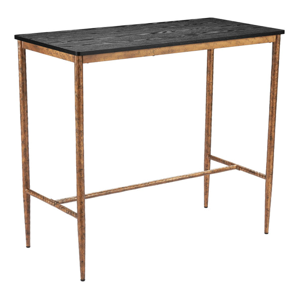 Nida Black and Bronze Rectangular Bar Table Bar Tables LOOMLAN By Zuo Modern