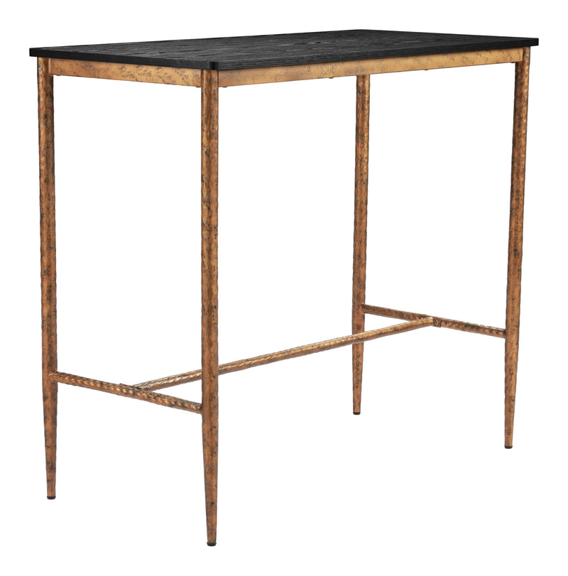 Nida Black and Bronze Rectangular Bar Table Bar Tables LOOMLAN By Zuo Modern